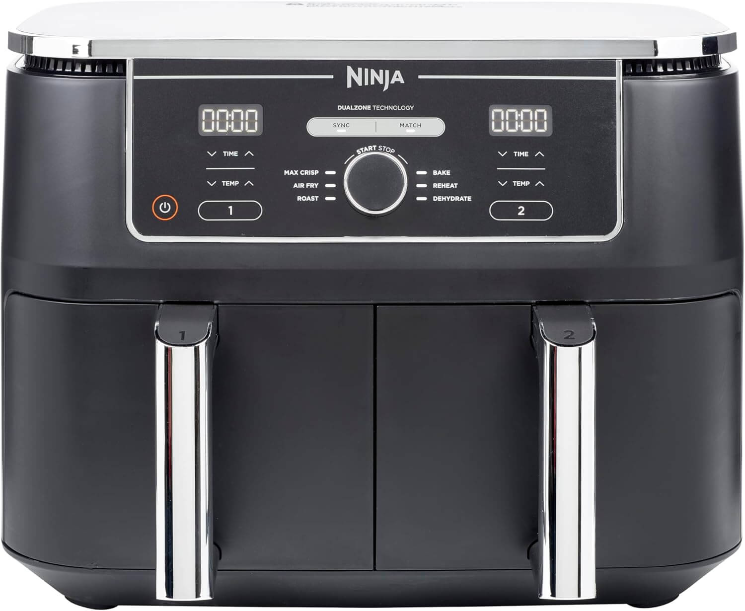 Ninja Foodi MAX Dual Zone [AF400EU] Hot Air Fryer, 2 Large Frying Compartments, 6 Functions, 2 Independent Garzones, 9.5 Litres