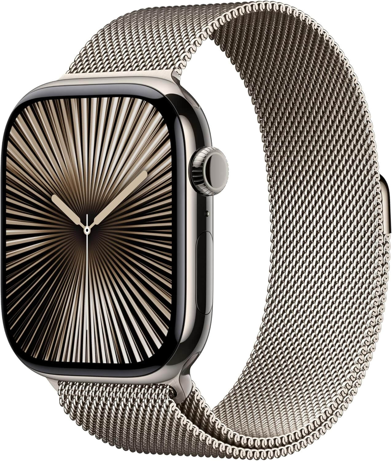 Apple Watch Series 10 [GPS + Cellular 46mm case] Smartwatch with Natural Titanium Case with Natural Milanese Loop - M/L. Fitness Tracker, ECG App, Always-On Retina Display, Carbon Neutral