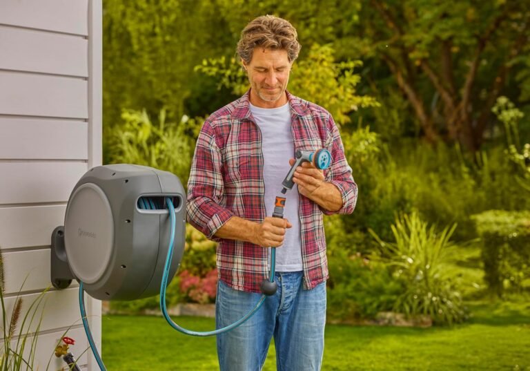 GARDENA 50 ft retractable garden hose reel