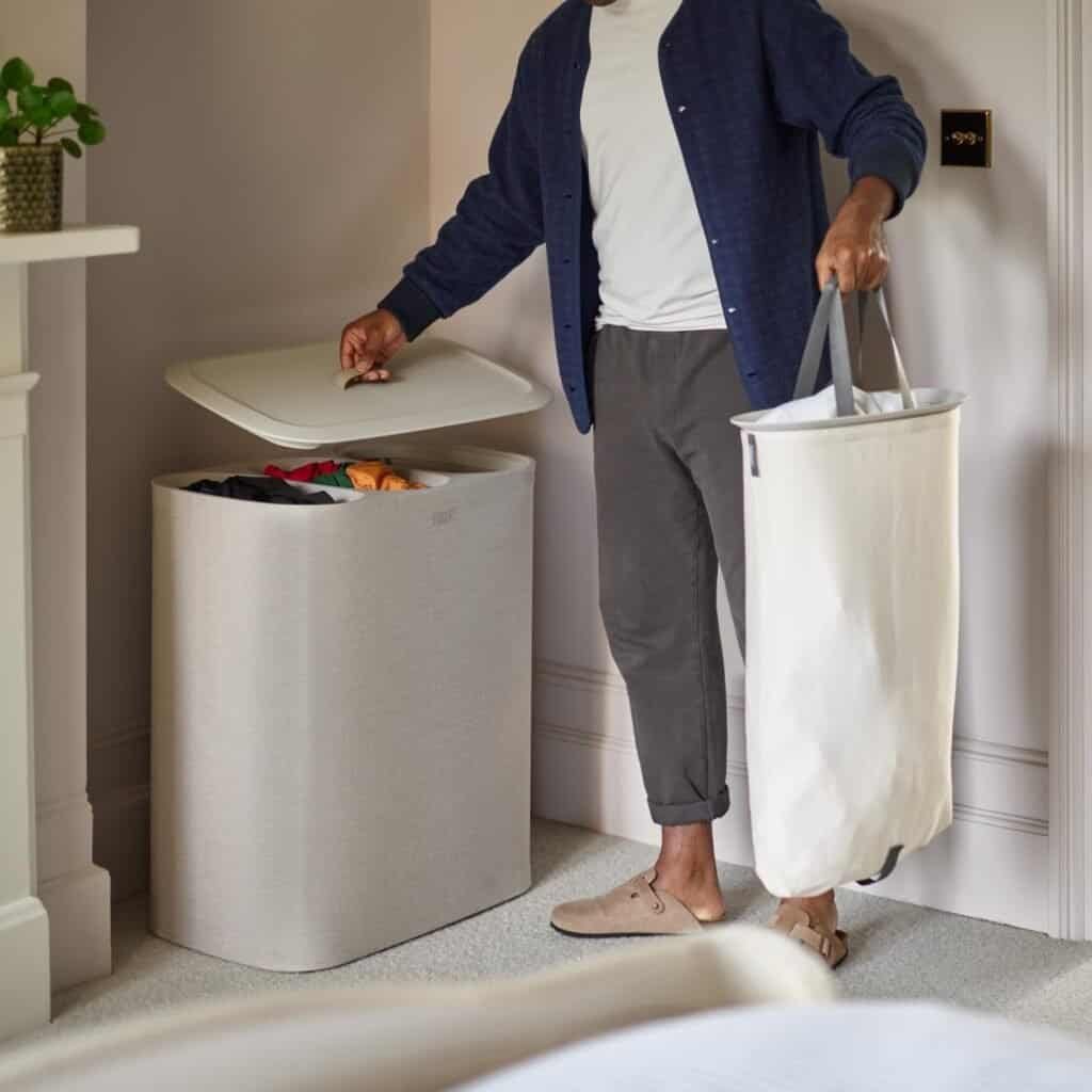 Joseph Joseph Tota Trio laundry separation basket in ecru