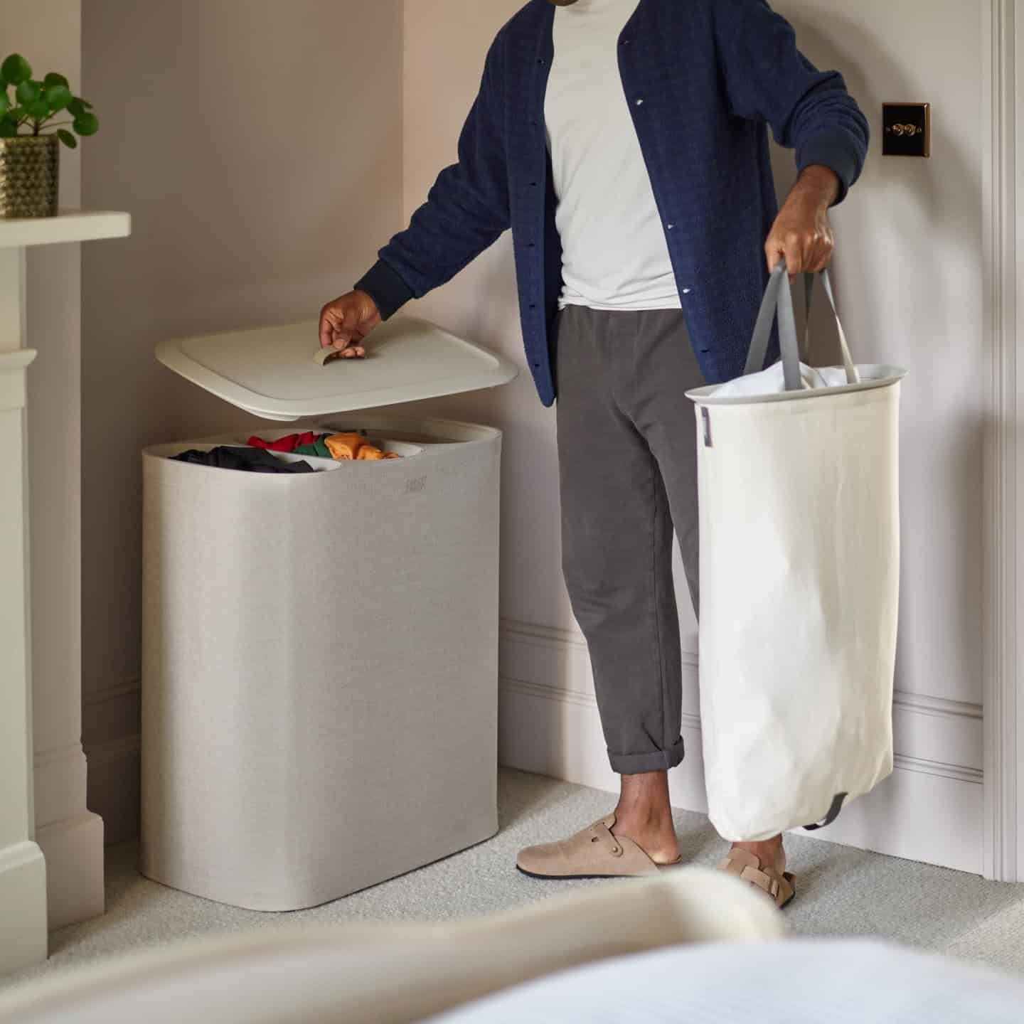 Joseph Joseph Tota Trio laundry separation basket in ecru