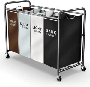 ROMOON 4-Section Laundry Hamper Sorter