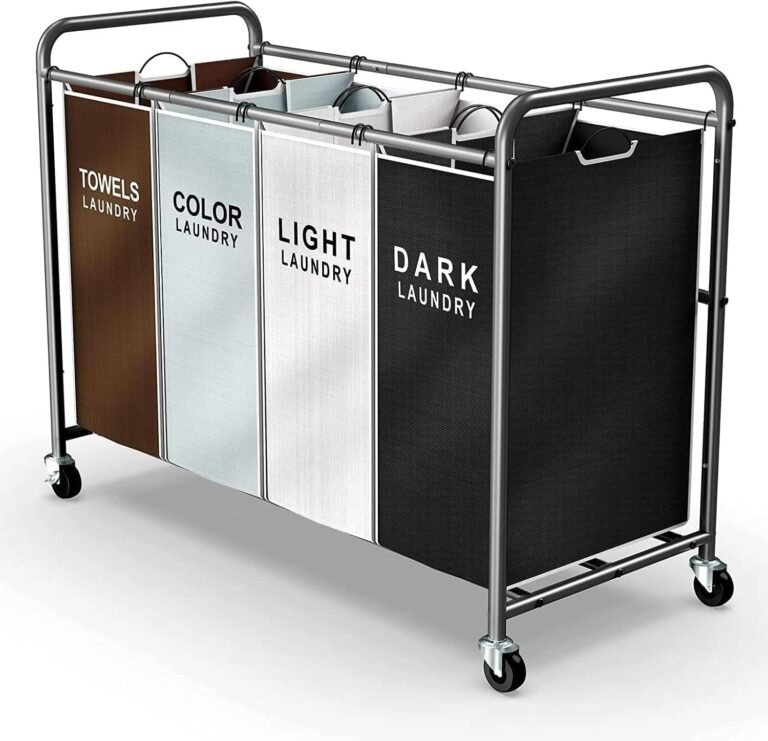 ROMOON 4-section laundry hamper sorter cart