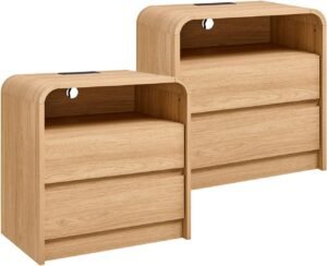 Natural Oak Nightstands for a Calmer Bedroom