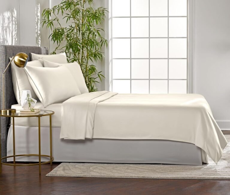 Pure Bamboo luxury bed sheets in ivory
