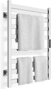 A Brushed Steel Towel Warmer for a Calmer Bathroom
