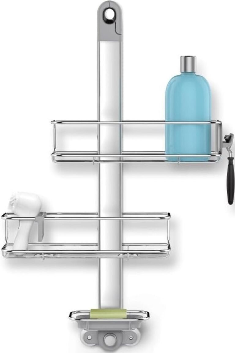 Simplehuman adjustable shower caddy in stainless steel