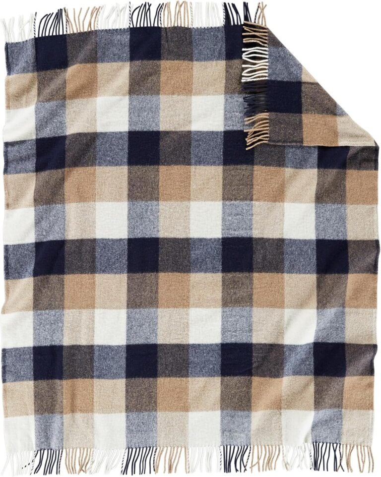 Pendleton Eco-Wise Wool Throw in Navy and Camel