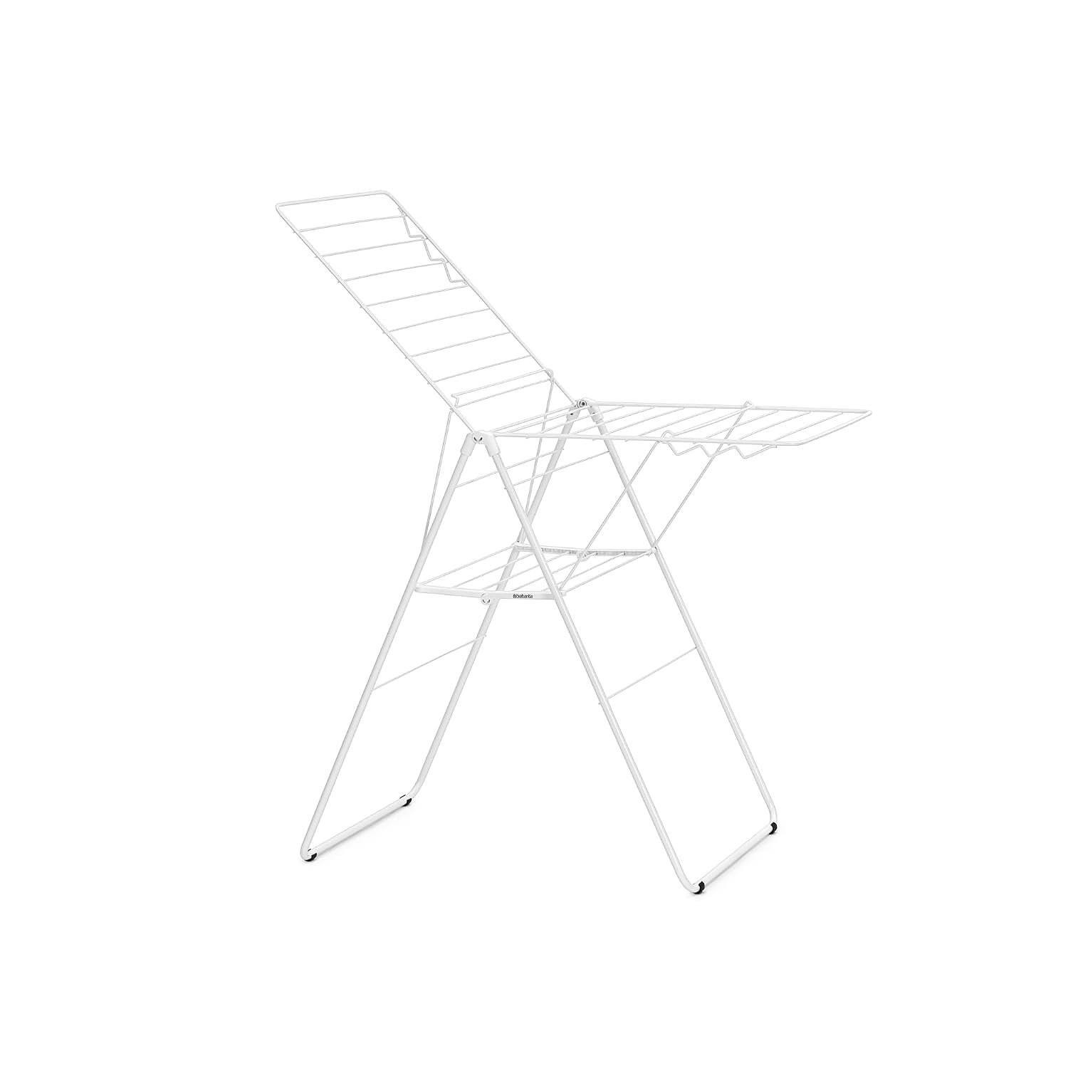 Brabantia HangOn 67ft white clothes drying rack with folding wings and freestanding frame